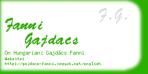 fanni gajdacs business card