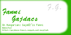 fanni gajdacs business card
